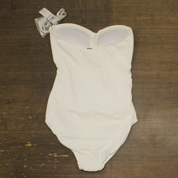 Anne Cole Womens Twist Front Shirred One Piece Swimsuit MYMO00501 White 6 - Picture 2 of 9